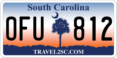 SC license plate OFU812