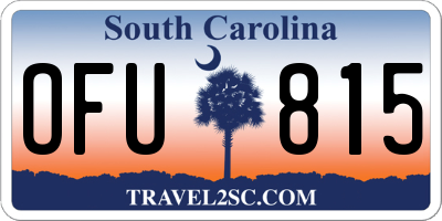 SC license plate OFU815