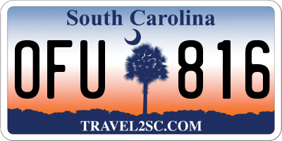 SC license plate OFU816
