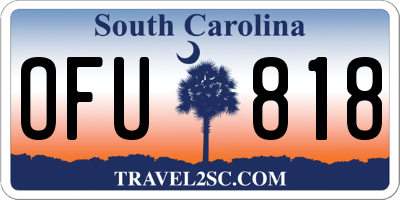 SC license plate OFU818