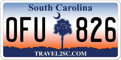 SC license plate OFU826
