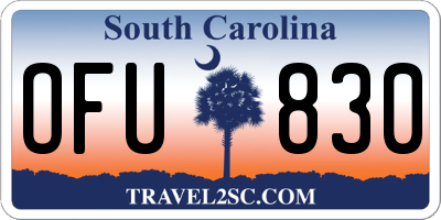 SC license plate OFU830