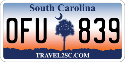 SC license plate OFU839