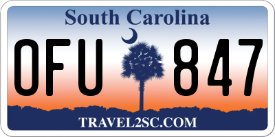 SC license plate OFU847