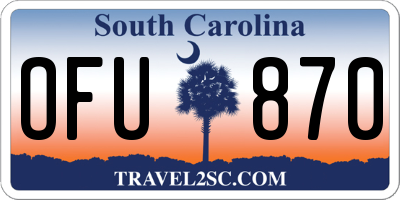 SC license plate OFU870