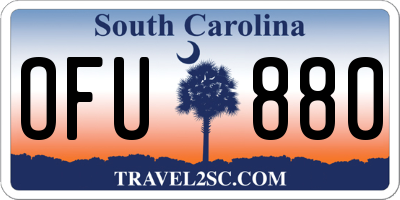 SC license plate OFU880