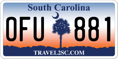 SC license plate OFU881