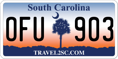 SC license plate OFU903