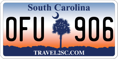 SC license plate OFU906