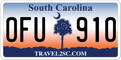 SC license plate OFU910