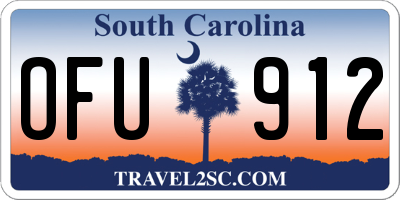 SC license plate OFU912