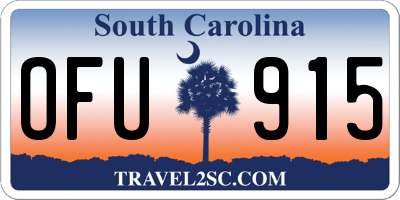 SC license plate OFU915