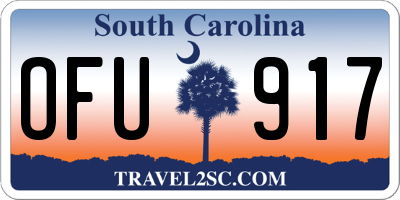 SC license plate OFU917