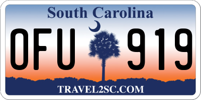 SC license plate OFU919