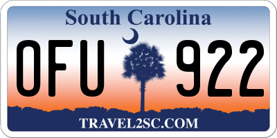 SC license plate OFU922