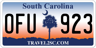 SC license plate OFU923