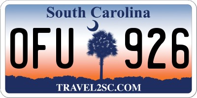 SC license plate OFU926