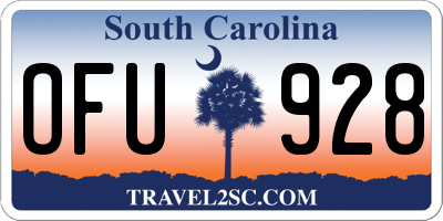 SC license plate OFU928