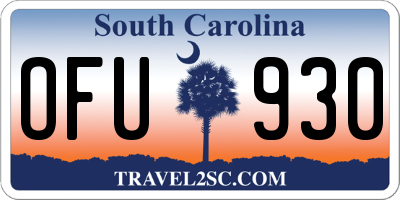 SC license plate OFU930