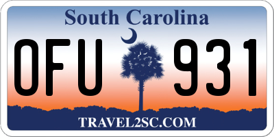 SC license plate OFU931