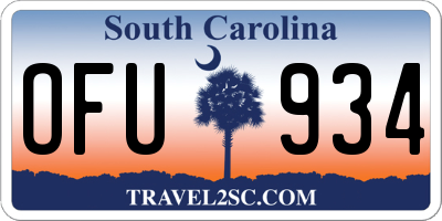 SC license plate OFU934