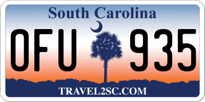 SC license plate OFU935