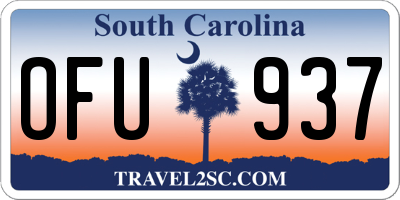 SC license plate OFU937
