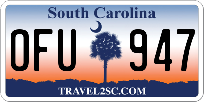 SC license plate OFU947