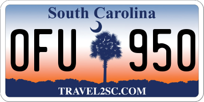 SC license plate OFU950