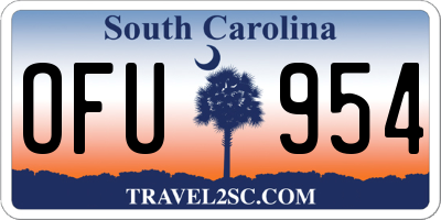 SC license plate OFU954