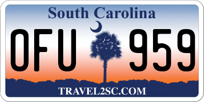SC license plate OFU959