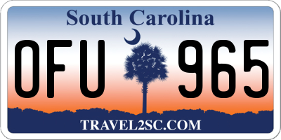 SC license plate OFU965
