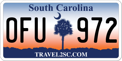SC license plate OFU972