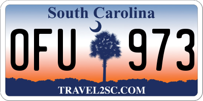 SC license plate OFU973