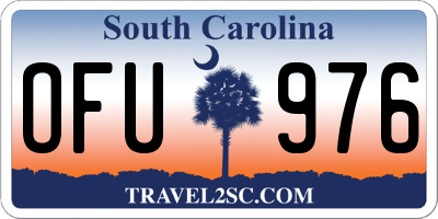 SC license plate OFU976