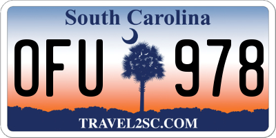SC license plate OFU978