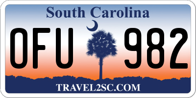 SC license plate OFU982
