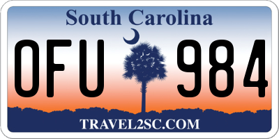 SC license plate OFU984