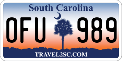 SC license plate OFU989