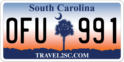 SC license plate OFU991