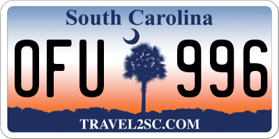 SC license plate OFU996
