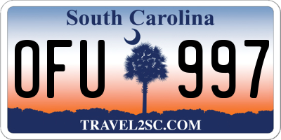 SC license plate OFU997