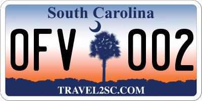 SC license plate OFV002