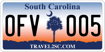 SC license plate OFV005