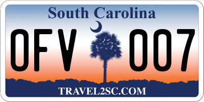 SC license plate OFV007
