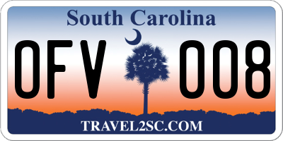 SC license plate OFV008