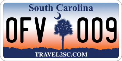 SC license plate OFV009