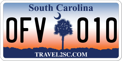 SC license plate OFV010