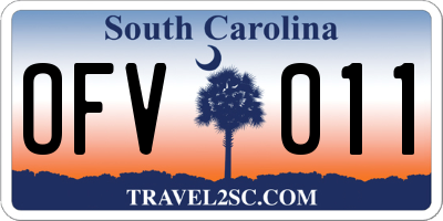 SC license plate OFV011