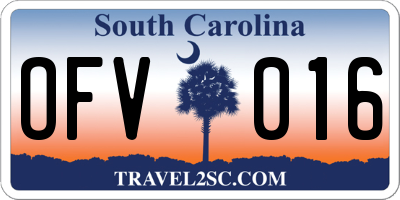 SC license plate OFV016